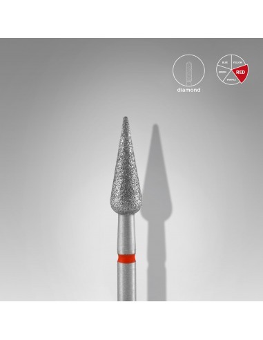 Diamant neglefreser spiss pærerød...