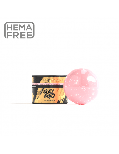 Makear Pink Glitter - Gel&Go 15ml, GG22