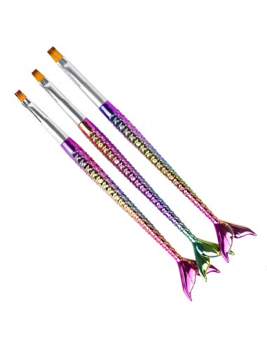 Sett med 3 havfrue gelbørster