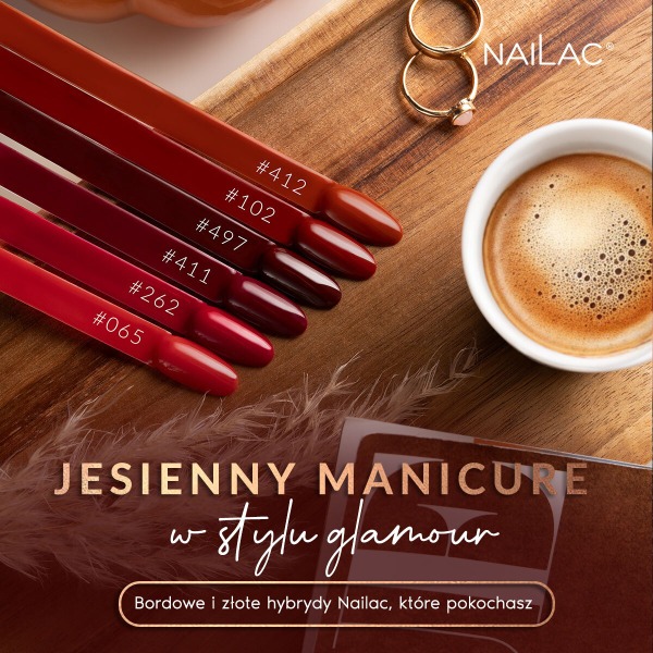 Glamorøs høstmanikyr – Burgunder og gull Nailac gel-lakk du vil elske